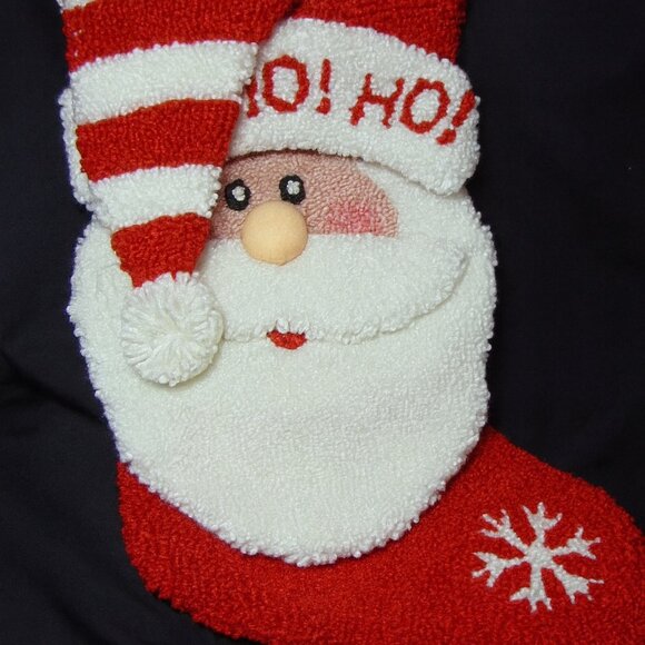 Santa Claus Stocking, Hook and Loop 3D, 19 in long x 8 in wide, Hook, Fillable - Picture 1 of 12